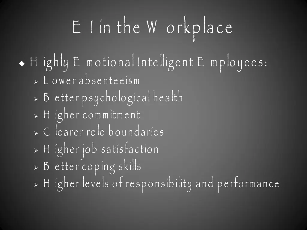 e i in the w orkplace 1