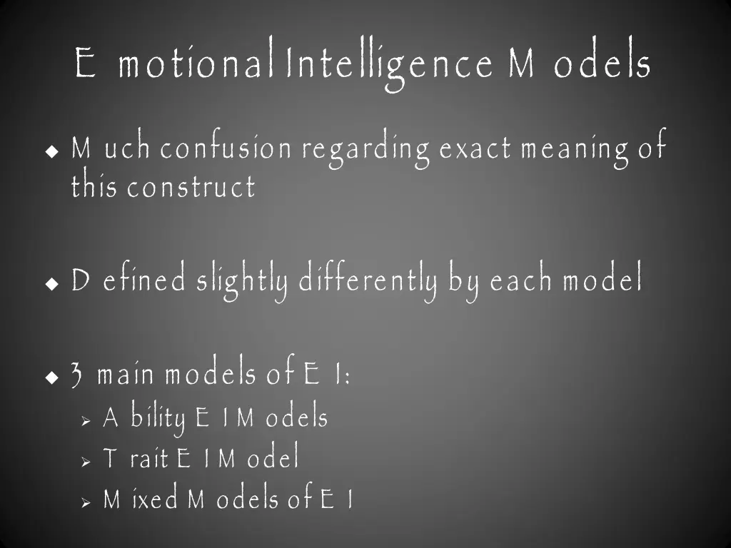 e motional intelligence m odels