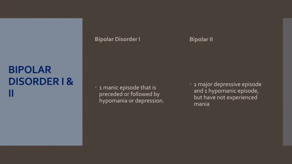 bipolar disorder i