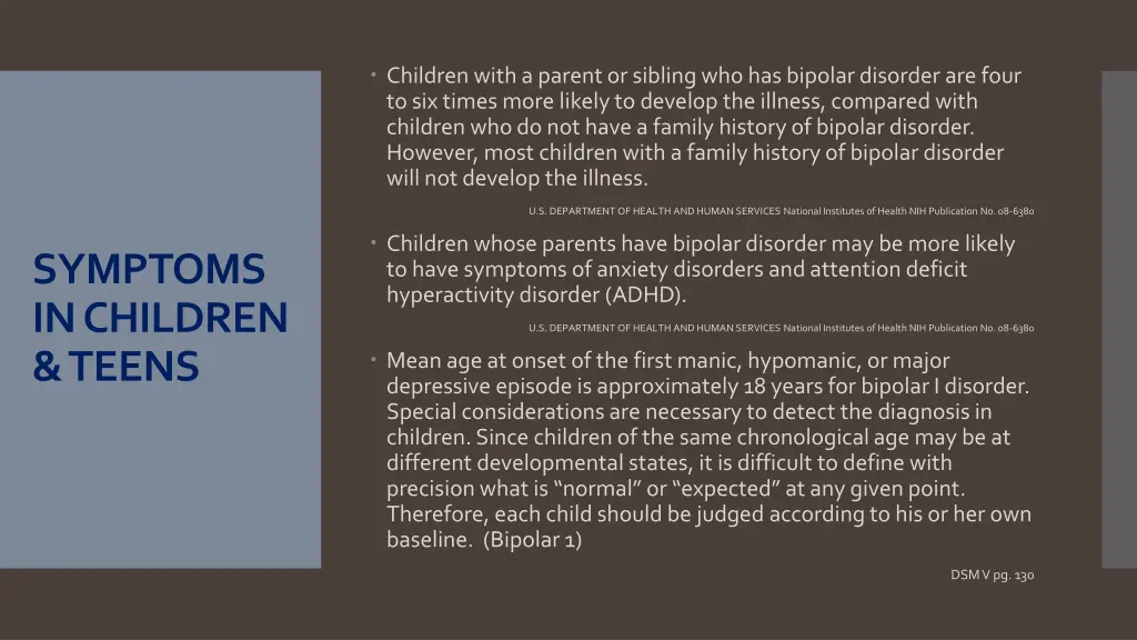 children with a parent or sibling who has bipolar