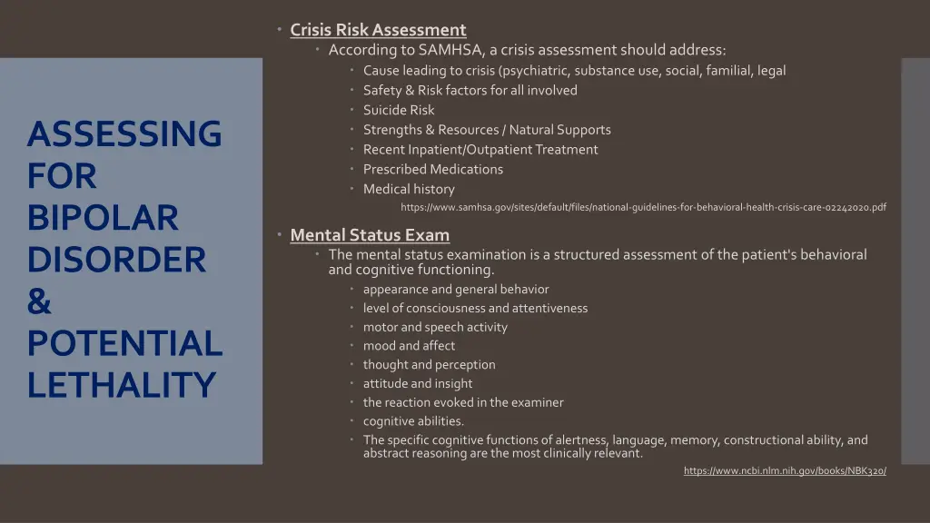 crisis risk assessment according to samhsa