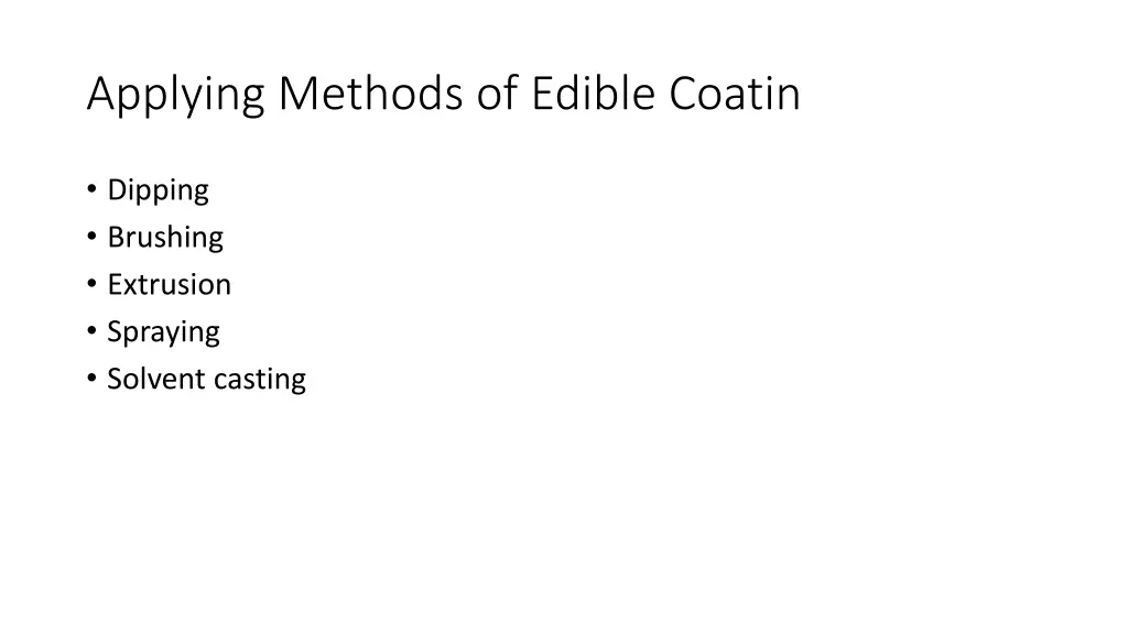 applying methods of edible coatin