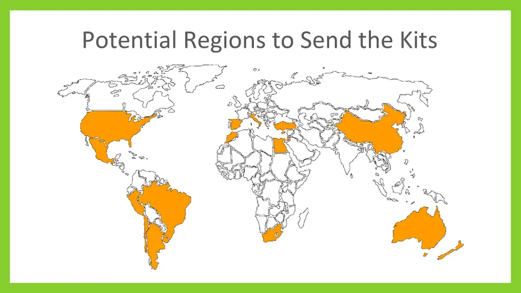 potential regions to send the kits