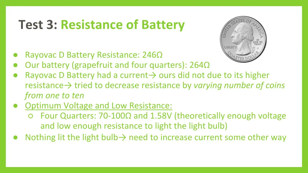 test 3 resistance of battery