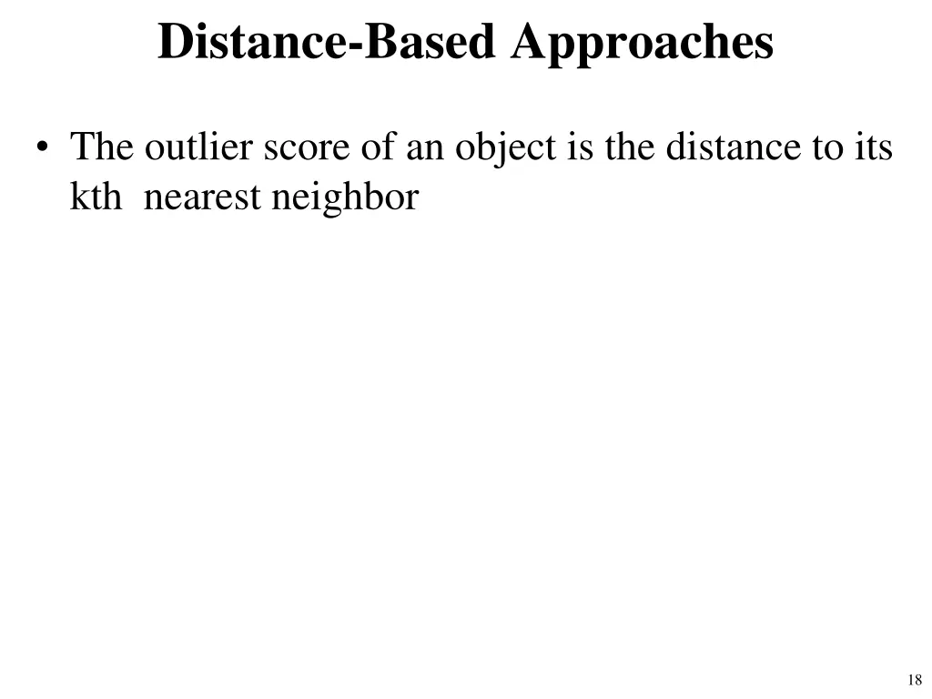 distance based approaches