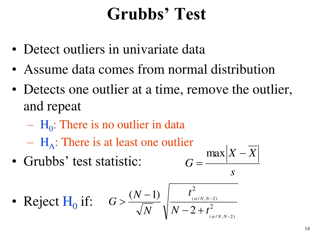 grubbs test