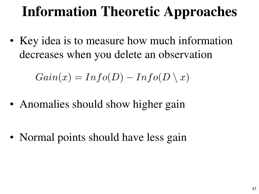 information theoretic approaches