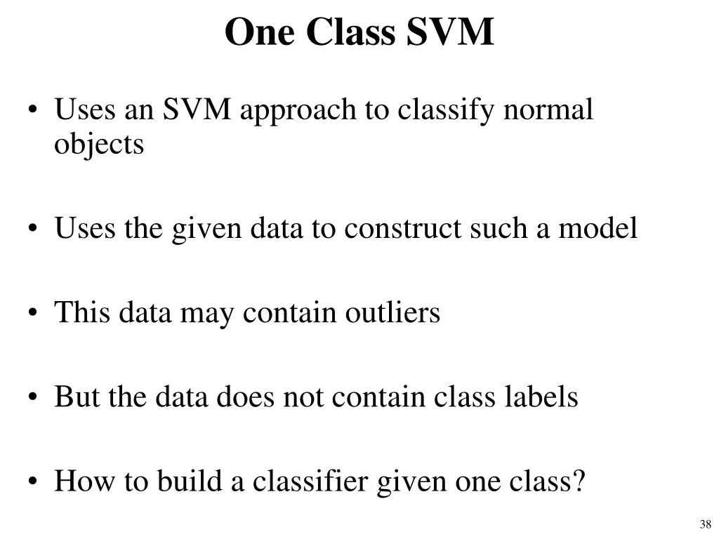 one class svm