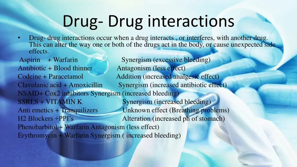 drug drug interactions drug drug interactions