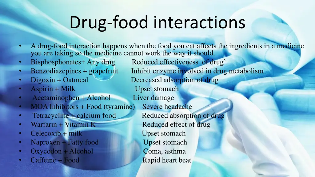 drug food interactions