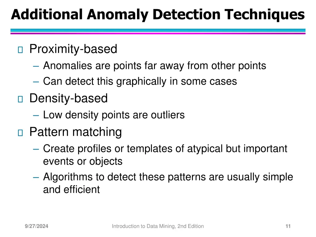 additional anomaly detection techniques