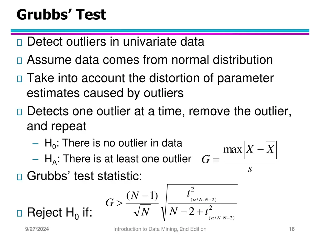 grubbs test