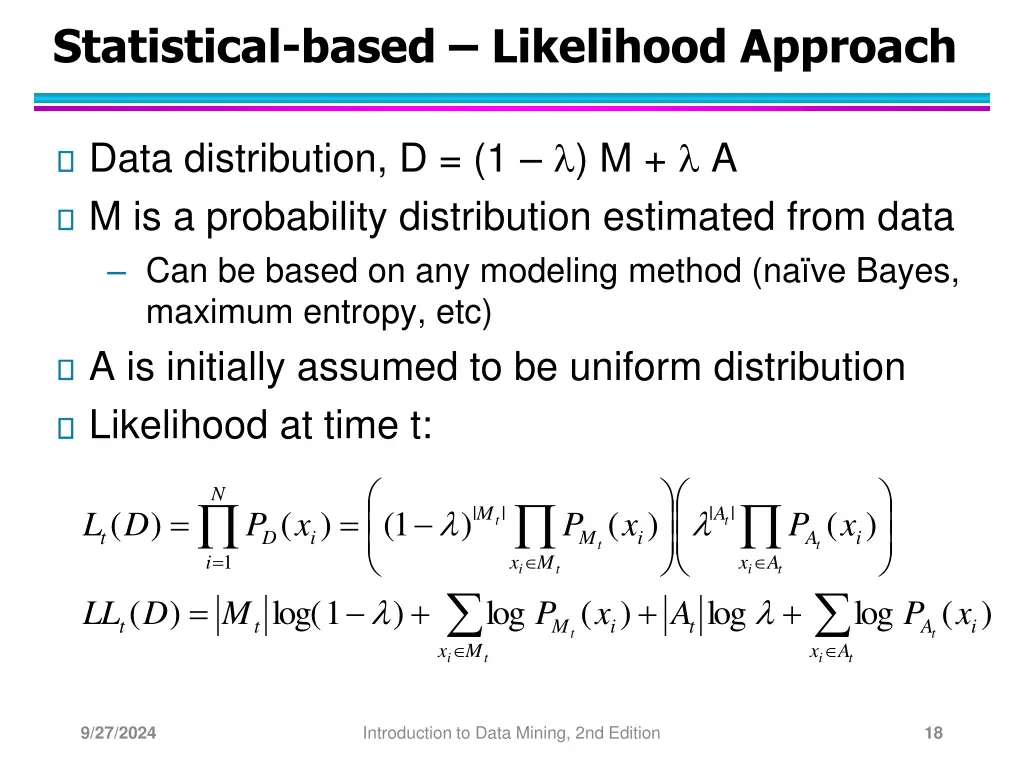 statistical based likelihood approach 1