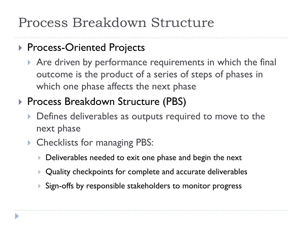 process breakdown structure