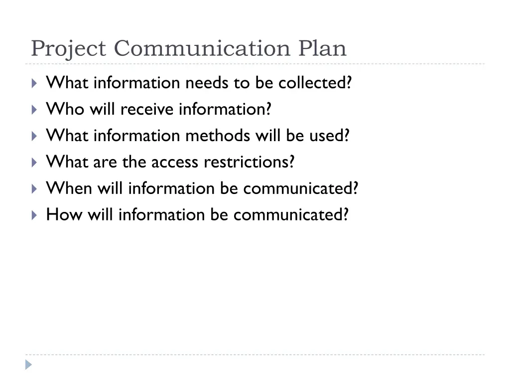 project communication plan