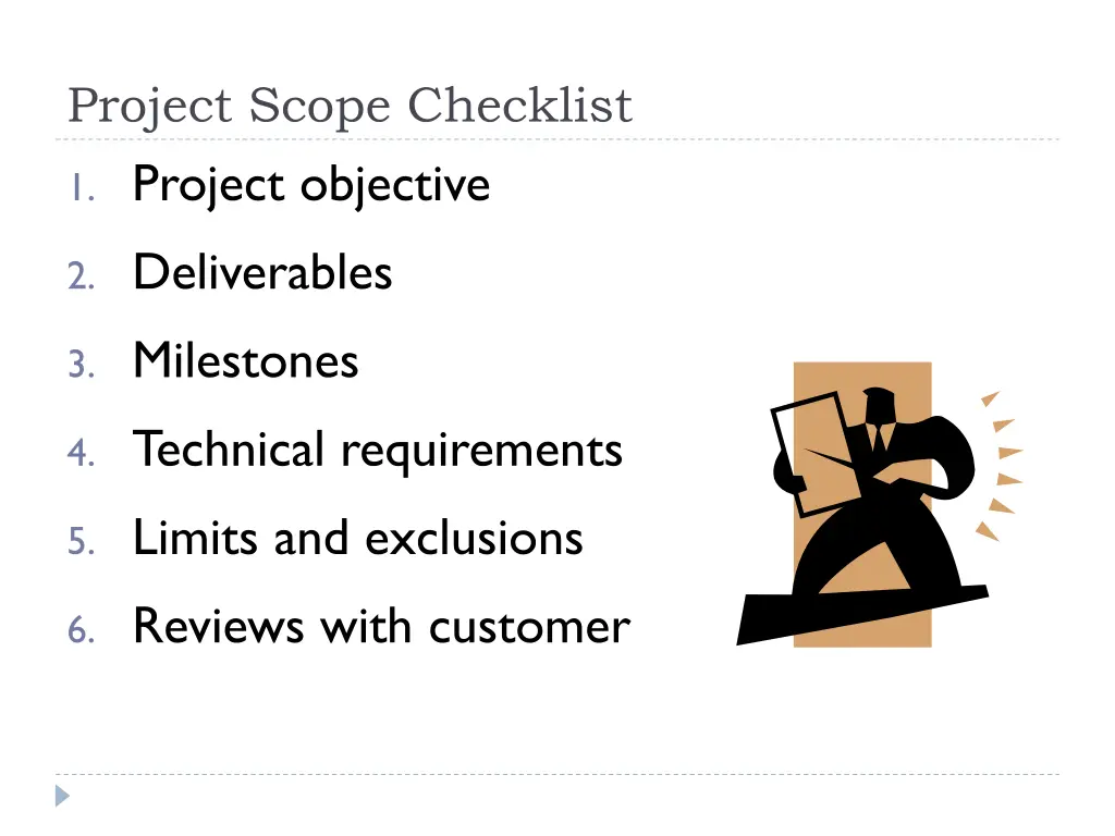 project scope checklist 1 project objective