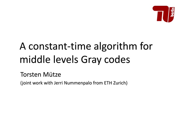 a constant time algorithm for middle levels gray