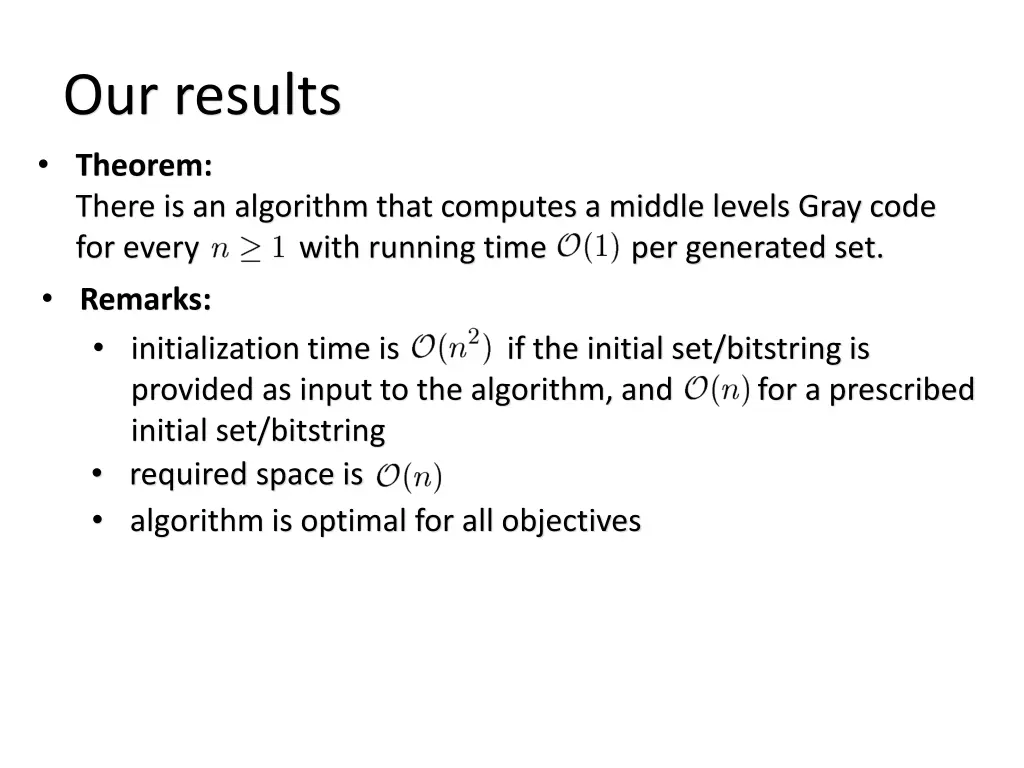 our results theorem there is an algorithm that