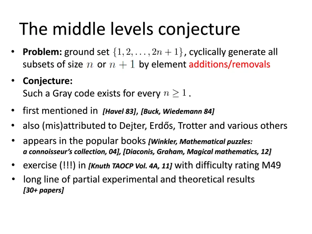 the middle levels conjecture 1