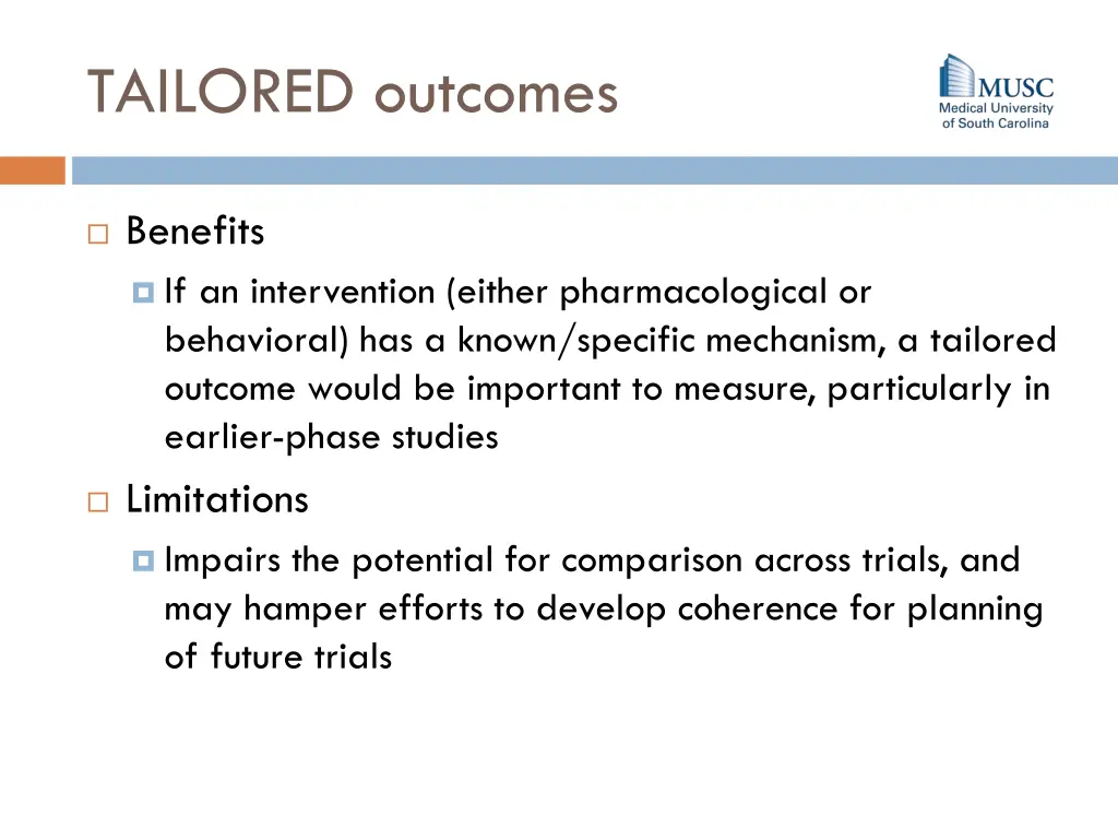 tailored outcomes