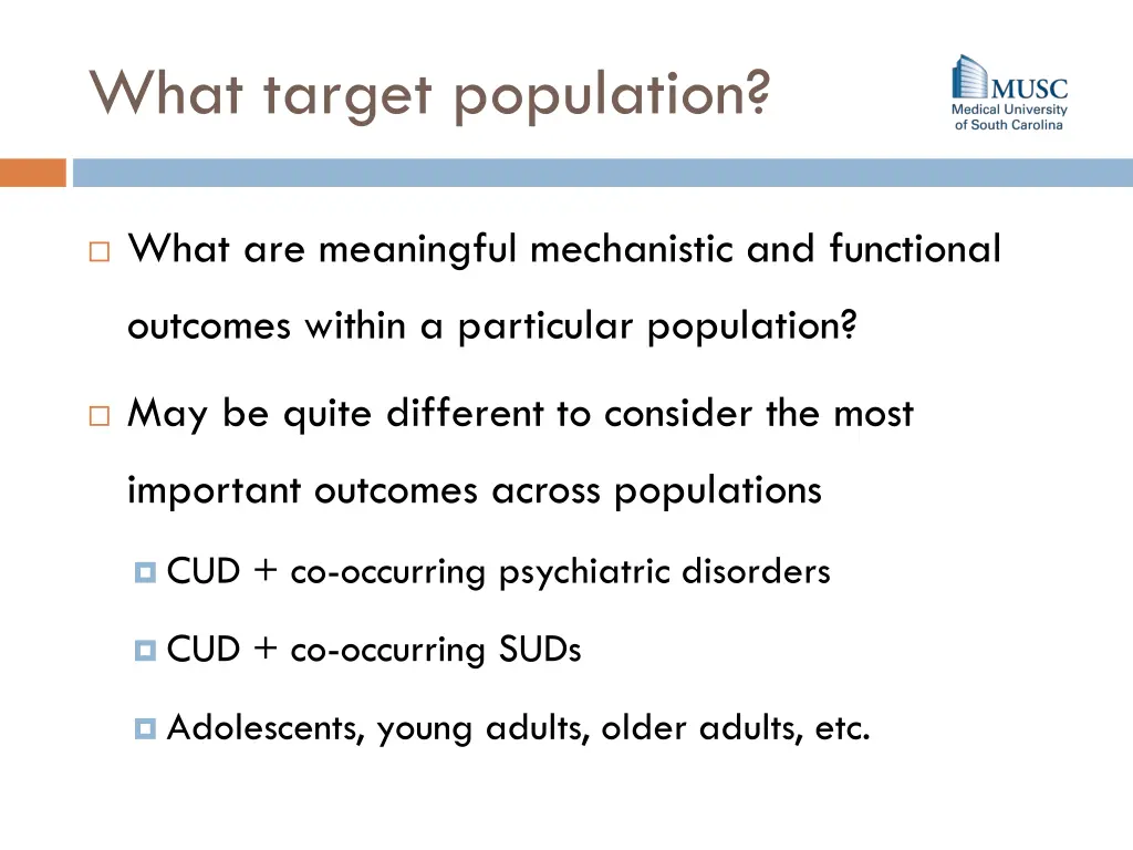 what target population