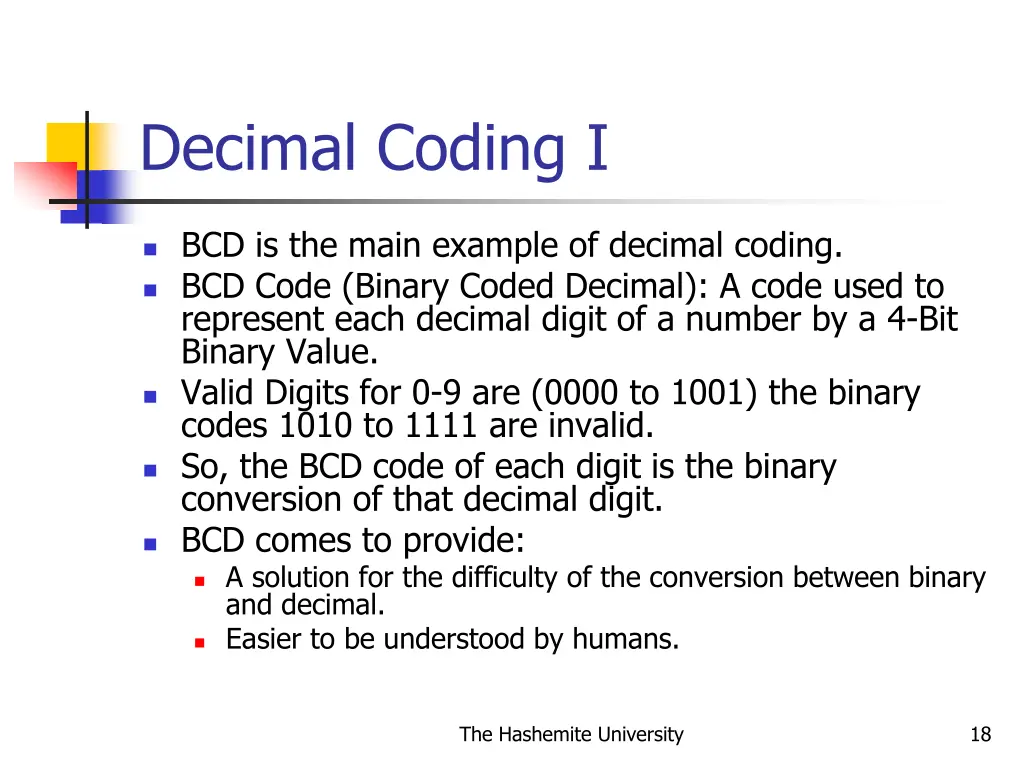 decimal coding i