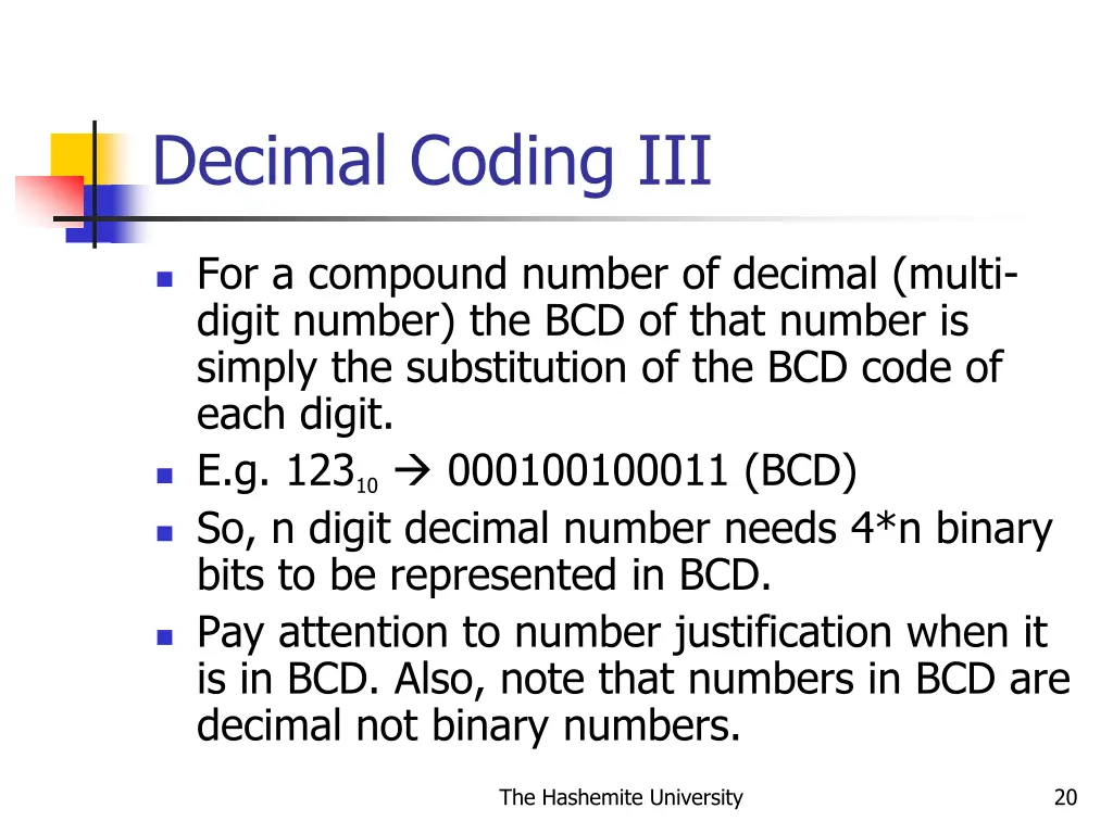 decimal coding iii