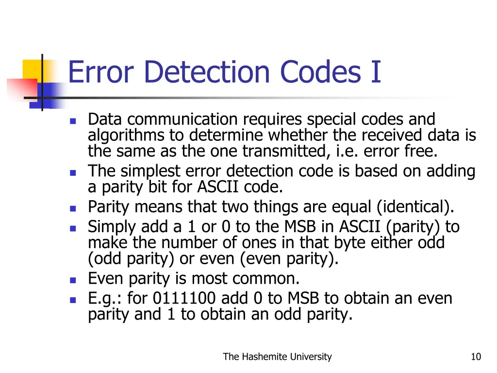 error detection codes i