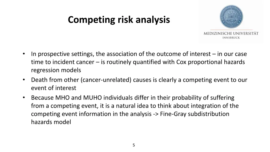 competing risk analysis