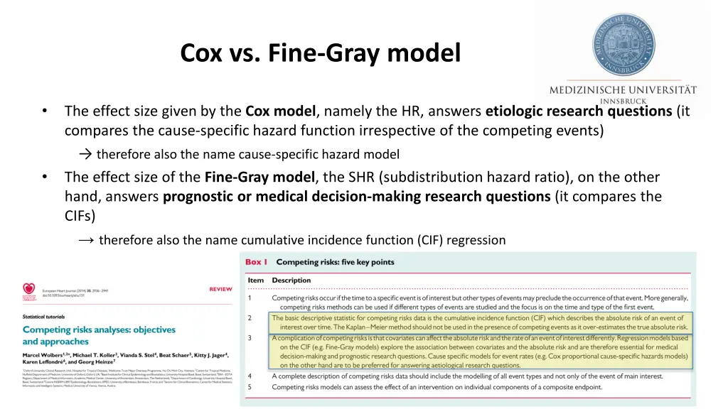 cox vs fine gray model