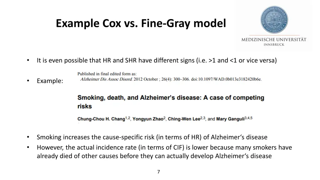 example cox vs fine gray model