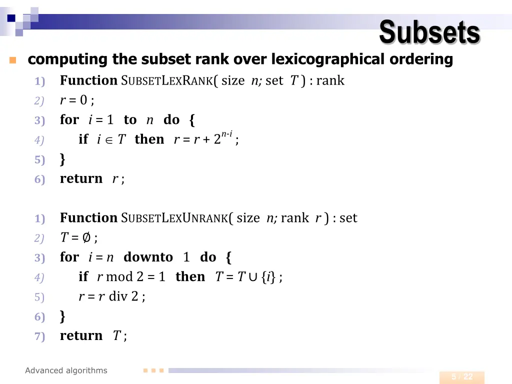 subsets 2