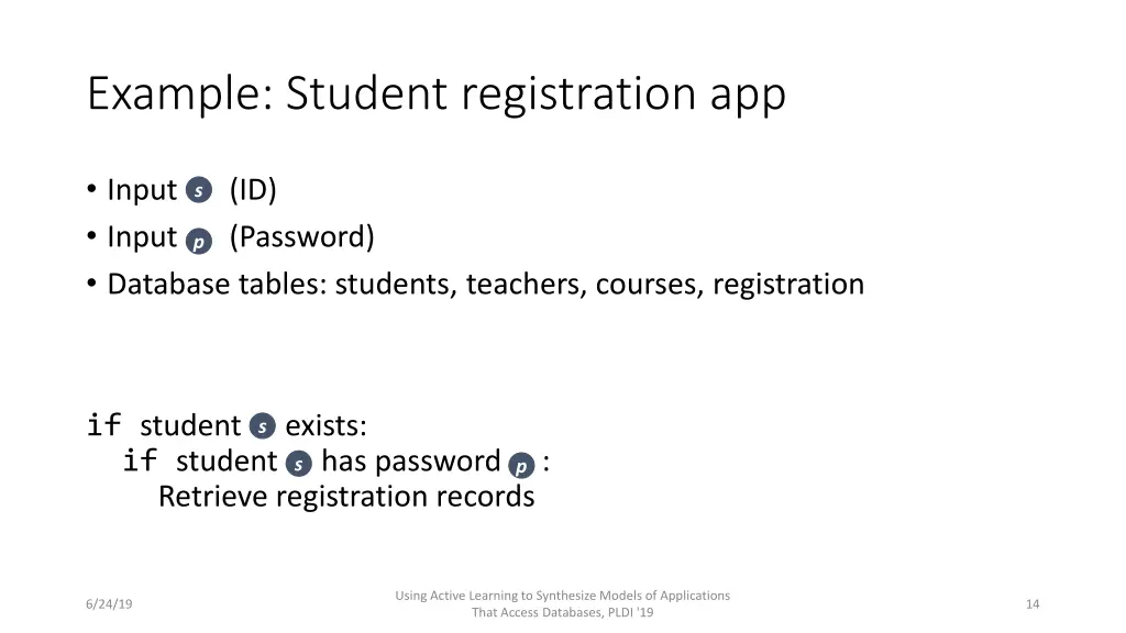 example student registration app