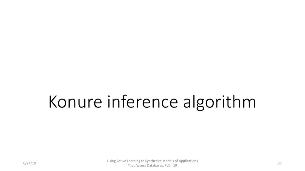 konure inference algorithm