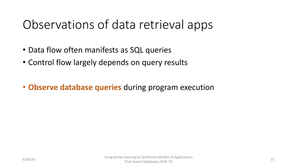 observations of data retrieval apps