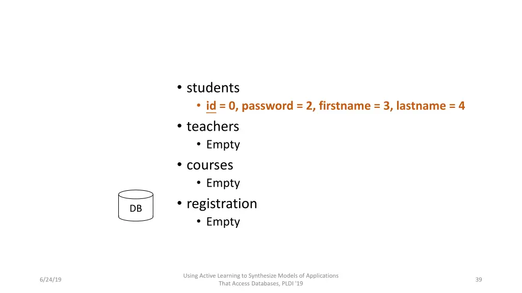 students id 0 password 2 firstname 3 lastname