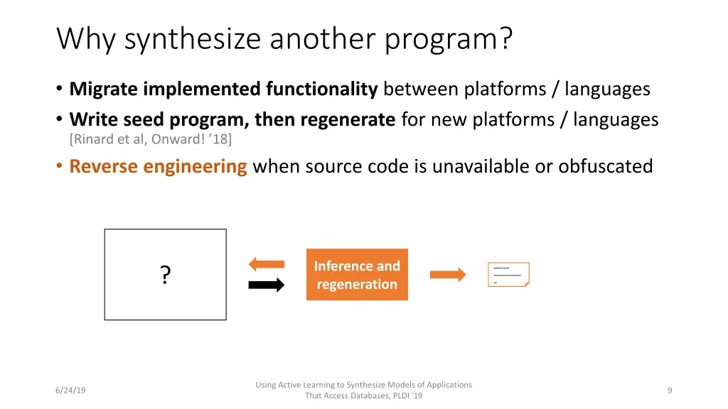 why synthesize another program 3