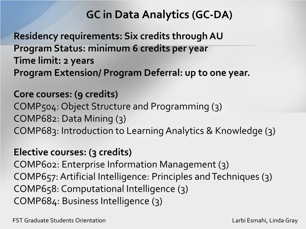 gc in data analytics gc da