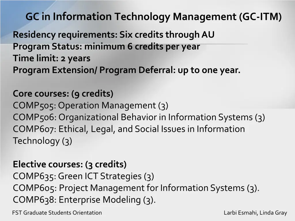 gc in information technology management gc itm