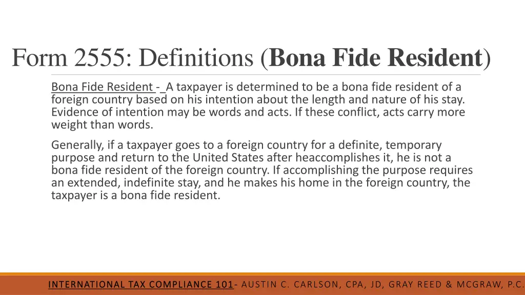 form 2555 definitions bona fide resident