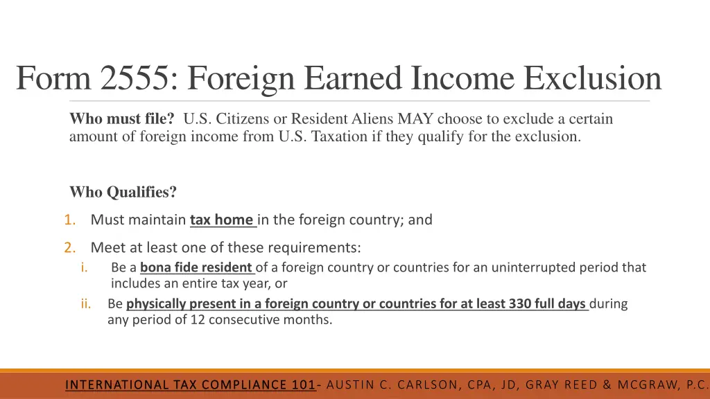 form 2555 foreign earned income exclusion