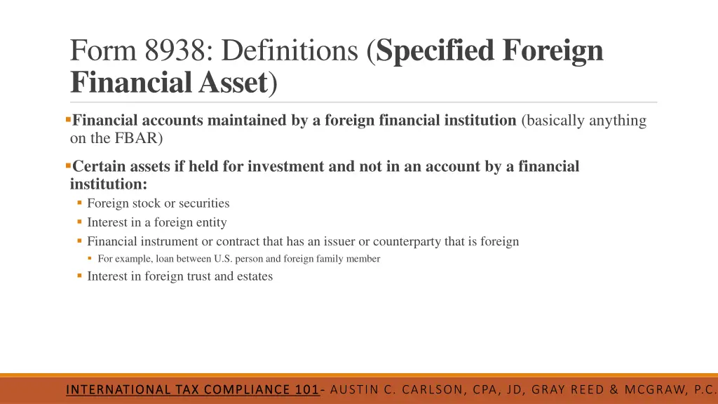 form 8938 definitions specified foreign financial