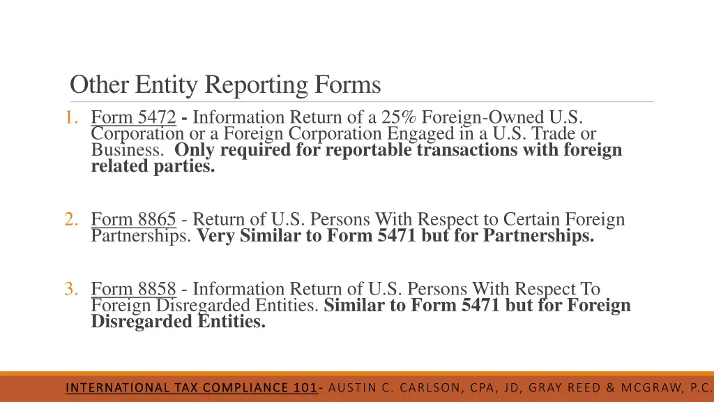 other entity reporting forms 1 form 5472