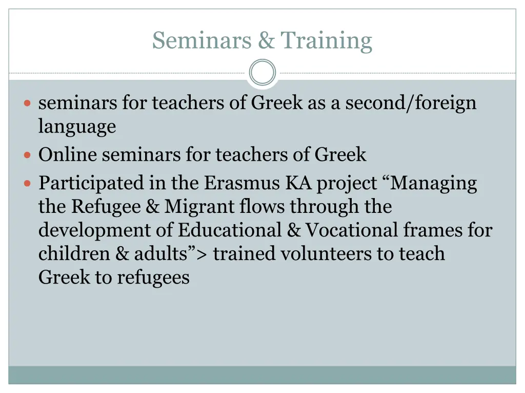 seminars training