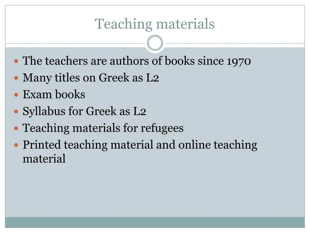 teaching materials