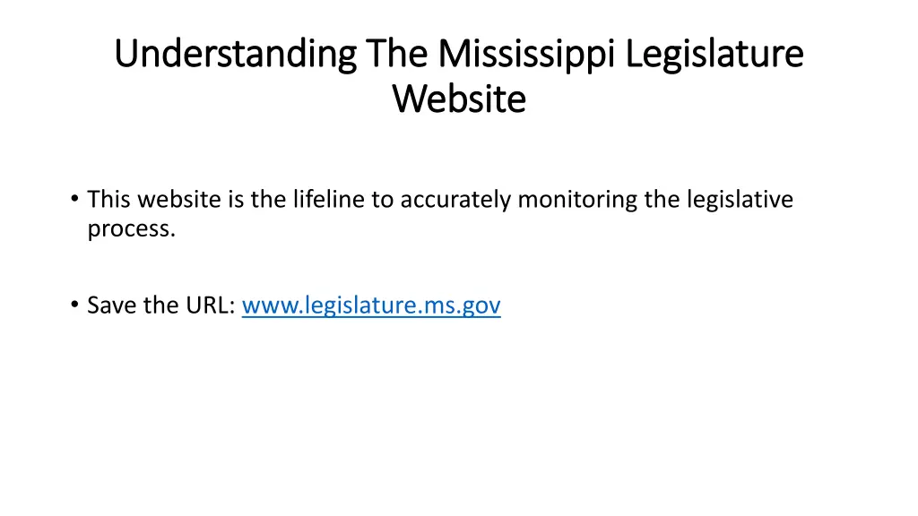 understanding the mississippi legislature