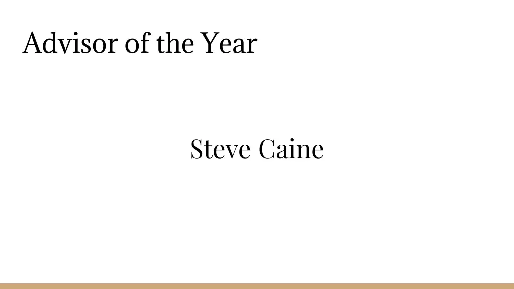 advisor of the year 1