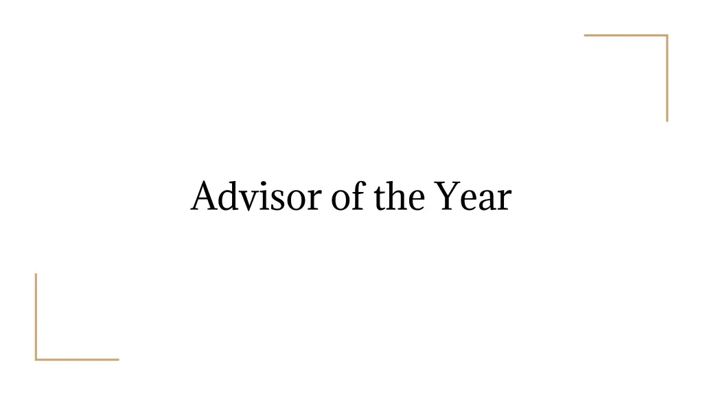 advisor of the year