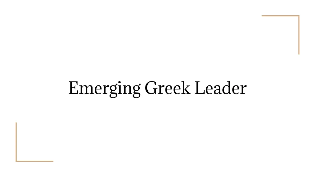 emerging greek leader