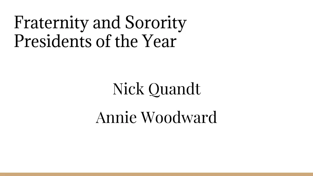 fraternity and sorority presidents of the year 1